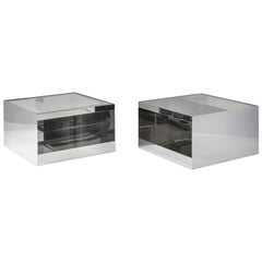 Pair of Joe D'Urso for Knoll Steel Side Tables