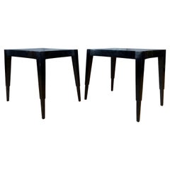 Pair of Johan Tapp Model 3084 Black Lacquer Side Tables, Mid-1940s