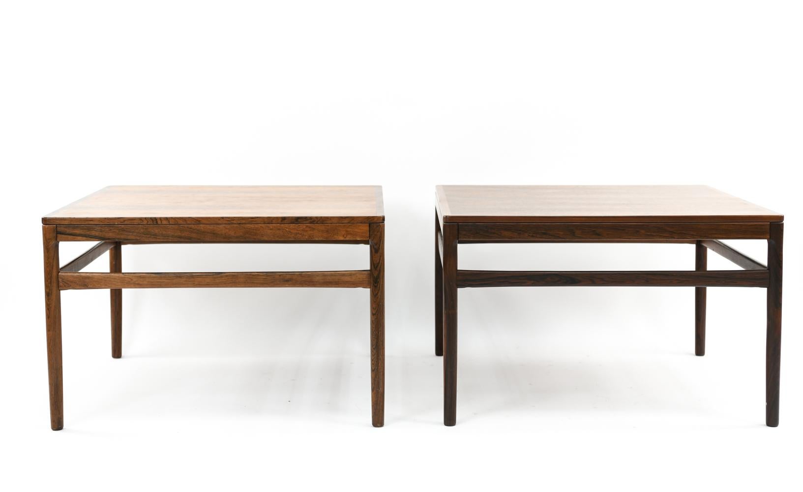 Mid-Century Modern Pair of Johannes Andersen Rosewood Side Tables
