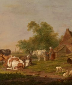 Pair of Johannes Janson 18th Century European Oil on Canvas Paintings