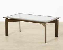 Pair of John Caldwell Bronzed Aluminum Patio Cocktail Tables