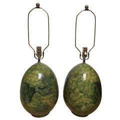 Pair of John Derian Decoupage Tree Lamps