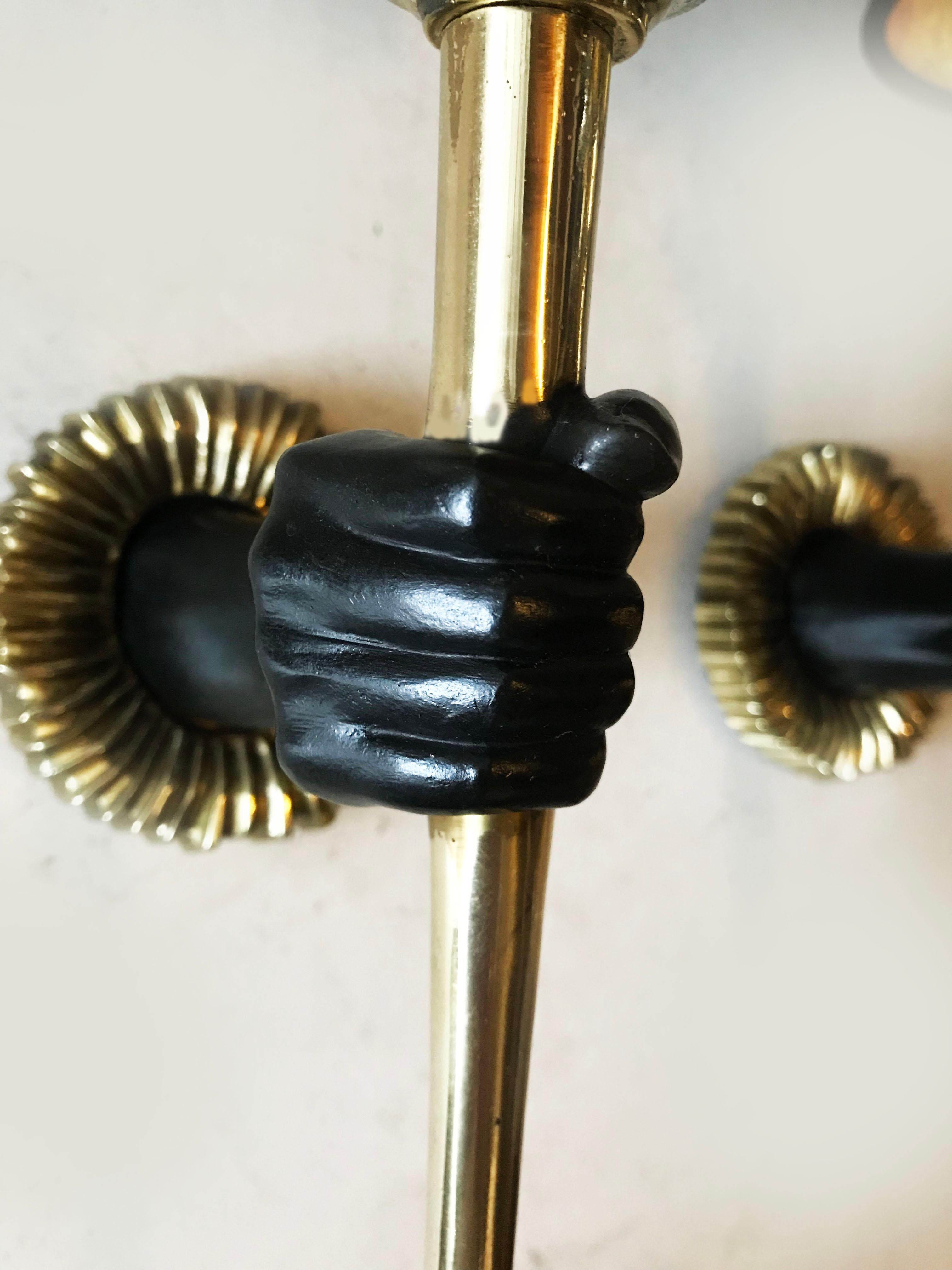 Neoclassical Pair of John Devoluy Hand Sconces, 4 Pairs Available
