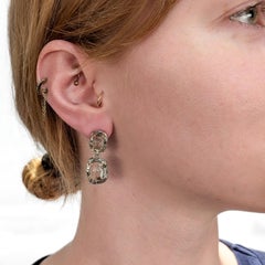 Pair of John Hardy Sterling Silver & Rutilated Quartz Dangle / Drop Earrings