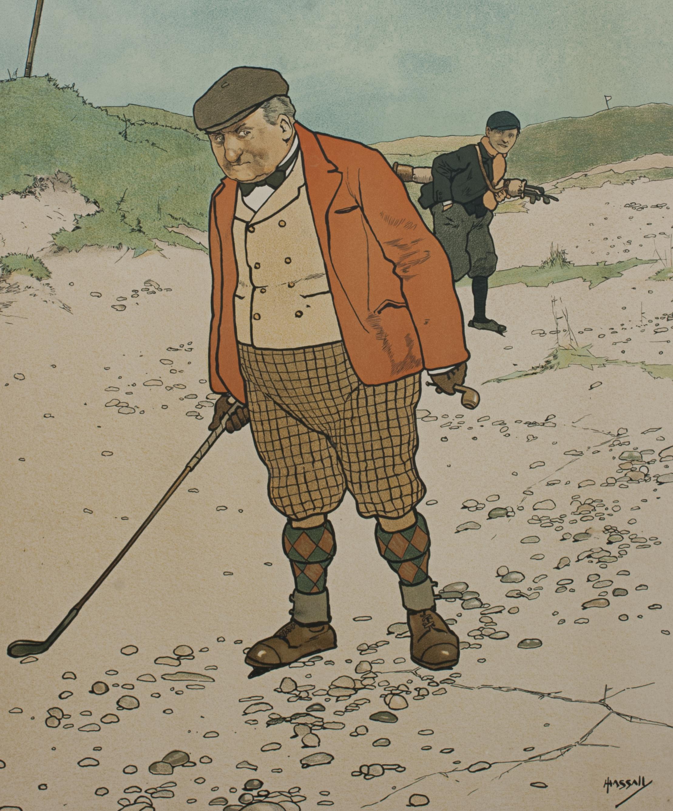 Pareja de grabados de golf de John Hassall, 'Bola perdida' y 'Una mentira' en venta 5