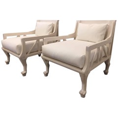 Paire de Chaises de Style Néo-Égyptien "Thèbes" John Hutton
