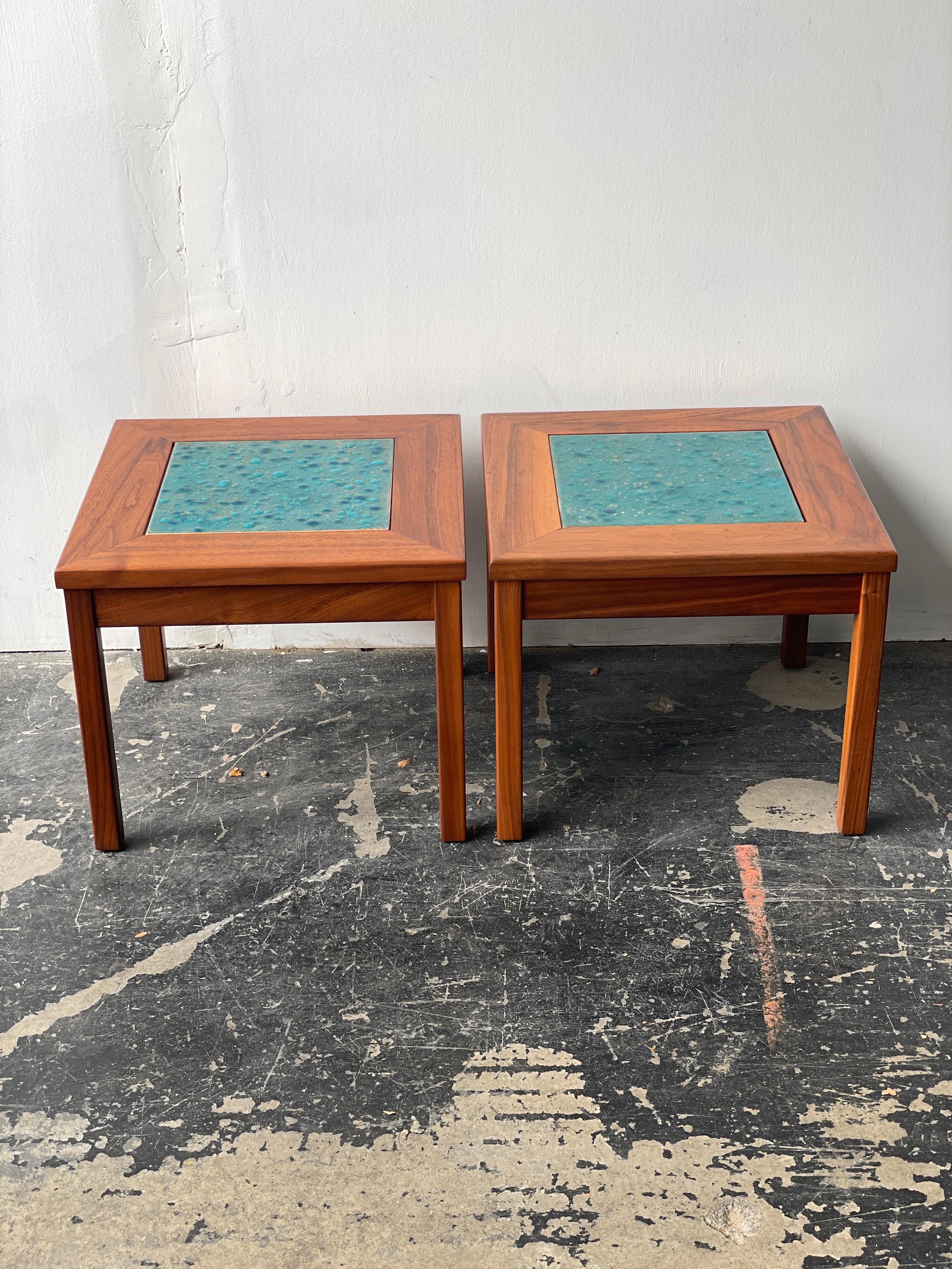 Mid-Century Modern Pair of John Keal for Brown Saltman 'Constellation' End Tables