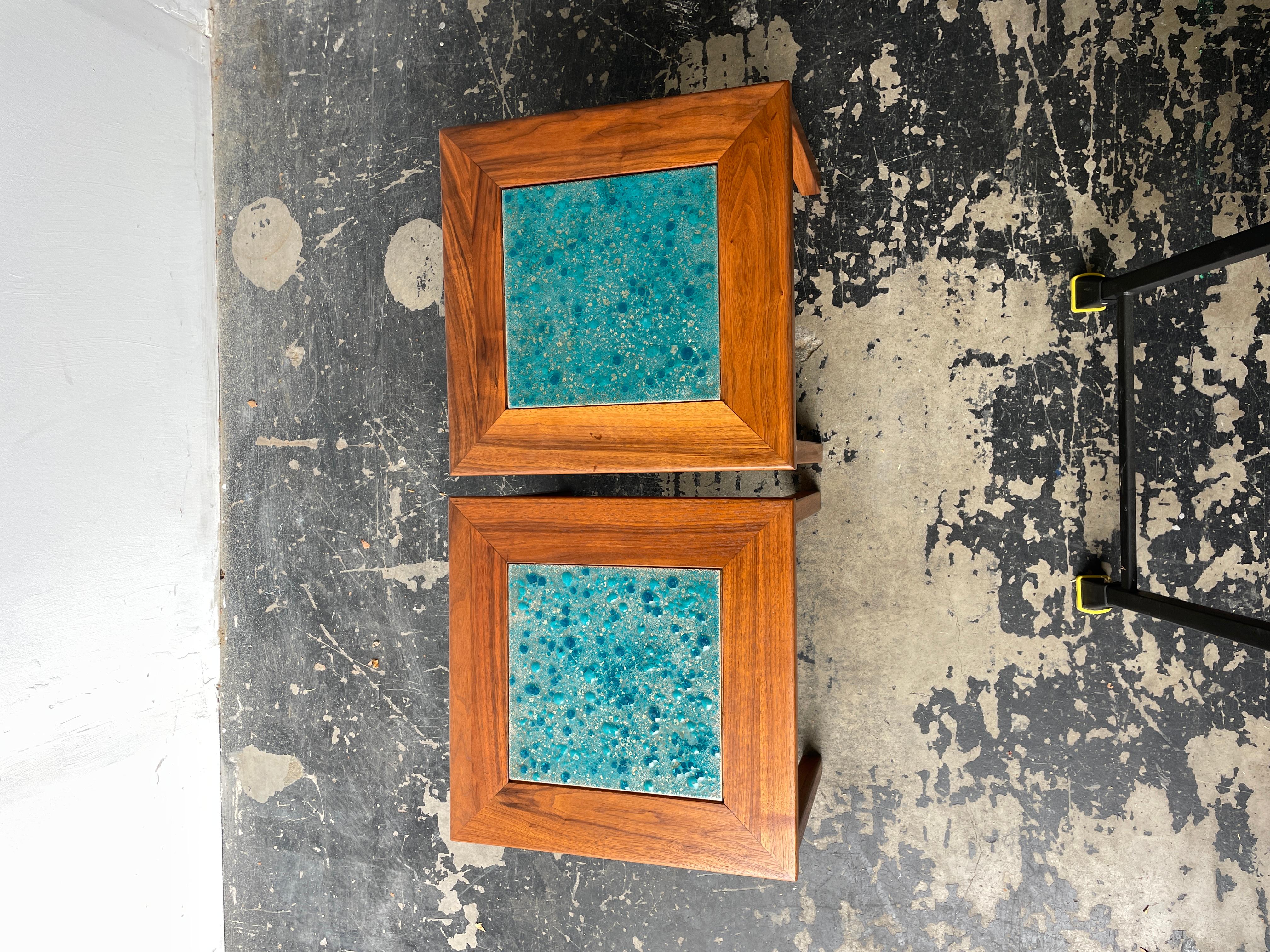 Pair of John Keal for Brown Saltman 'Constellation' End Tables In Good Condition In San Diego, CA