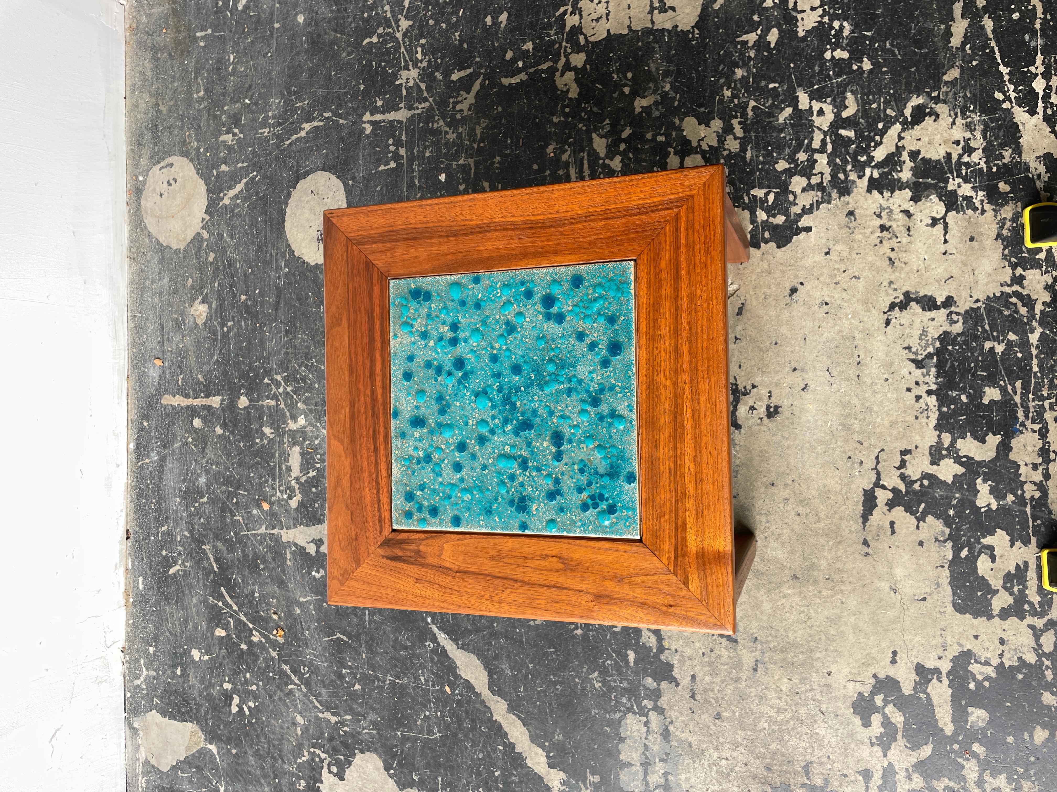 Copper Pair of John Keal for Brown Saltman 'Constellation' End Tables