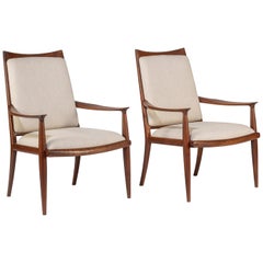 Pair of John Nyquist Walnut Armchairs