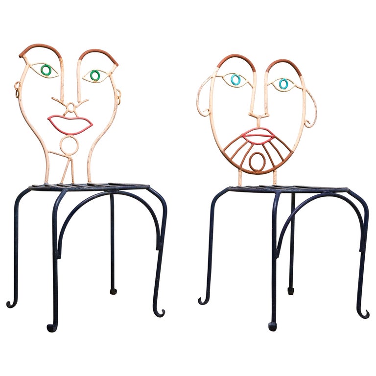 Pair of John Risley Abstract Chairs at 1stDibs