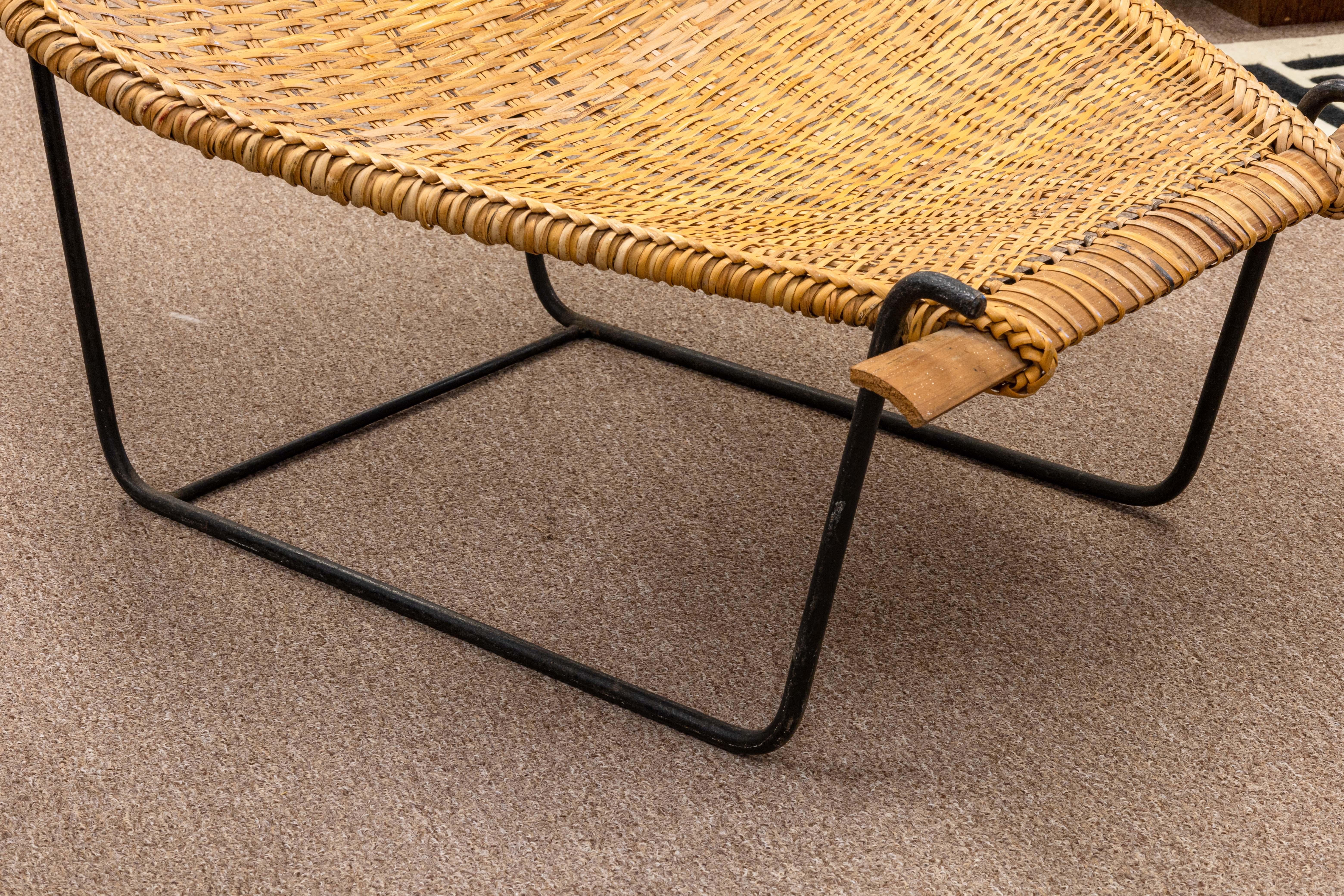 Pair of John Risley Duyan Iron Rattan Lounge Chairs for Craft Associates 4