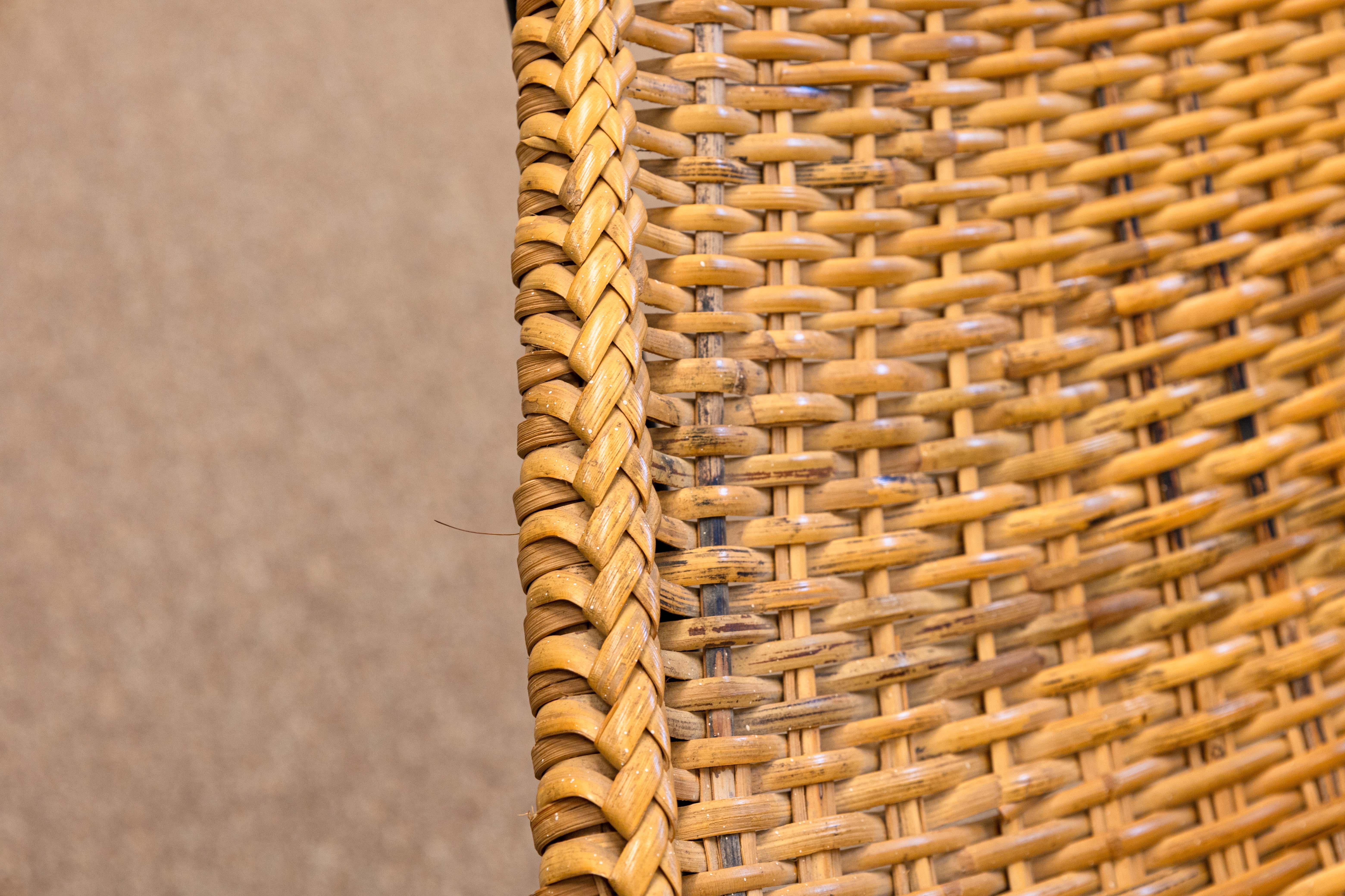 Pair of John Risley Duyan Iron Rattan Lounge Chairs for Craft Associates 1