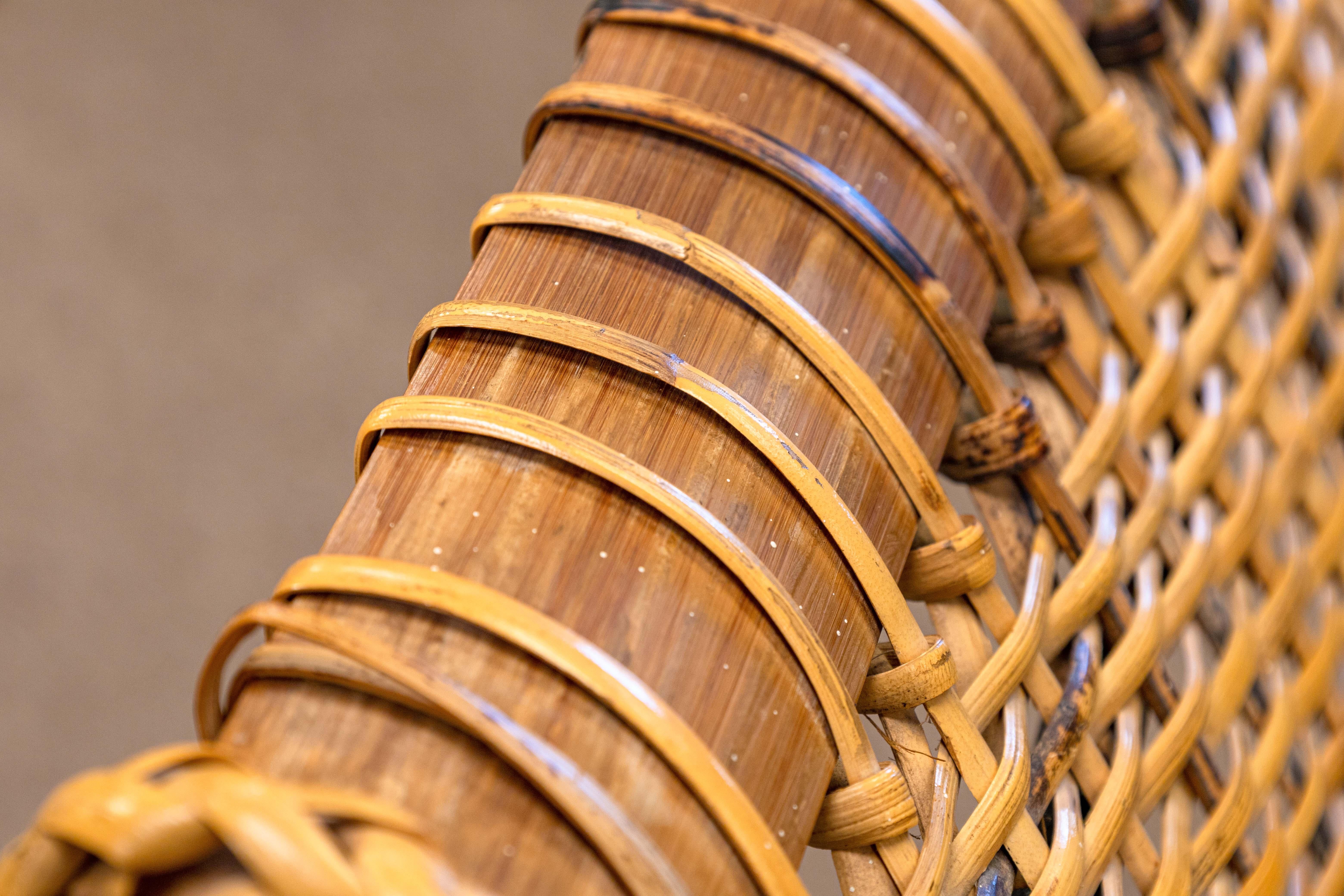 Pair of John Risley Duyan Iron Rattan Lounge Chairs for Craft Associates 2
