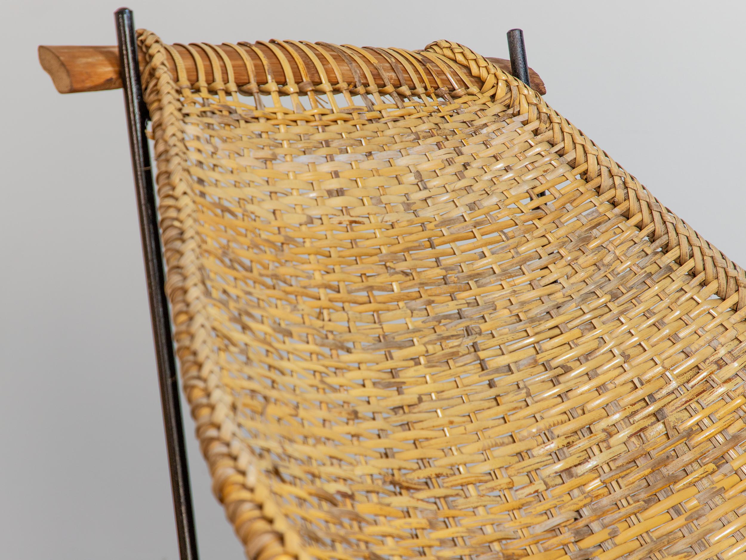 Wicker Pair of John Risley Duyan Rattan Lounge Chairs