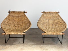 Coppia di sedie da salotto in rattan John Risley Duyan