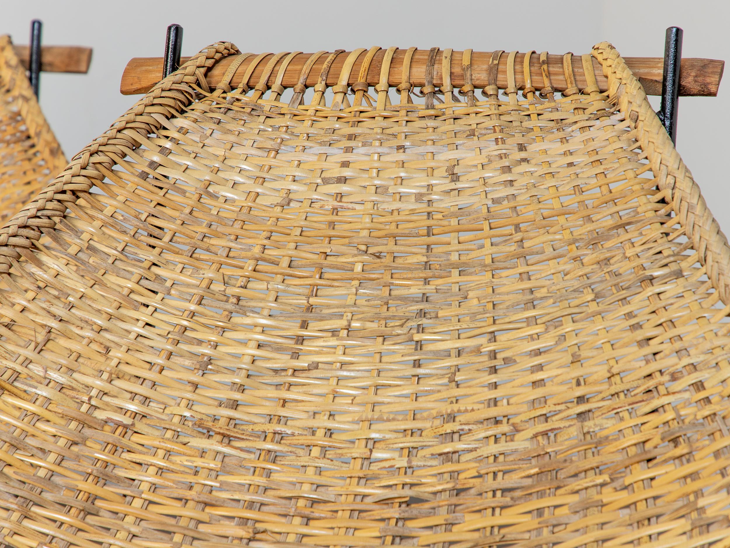 American Pair of John Risley Duyan Rattan Lounge Chairs