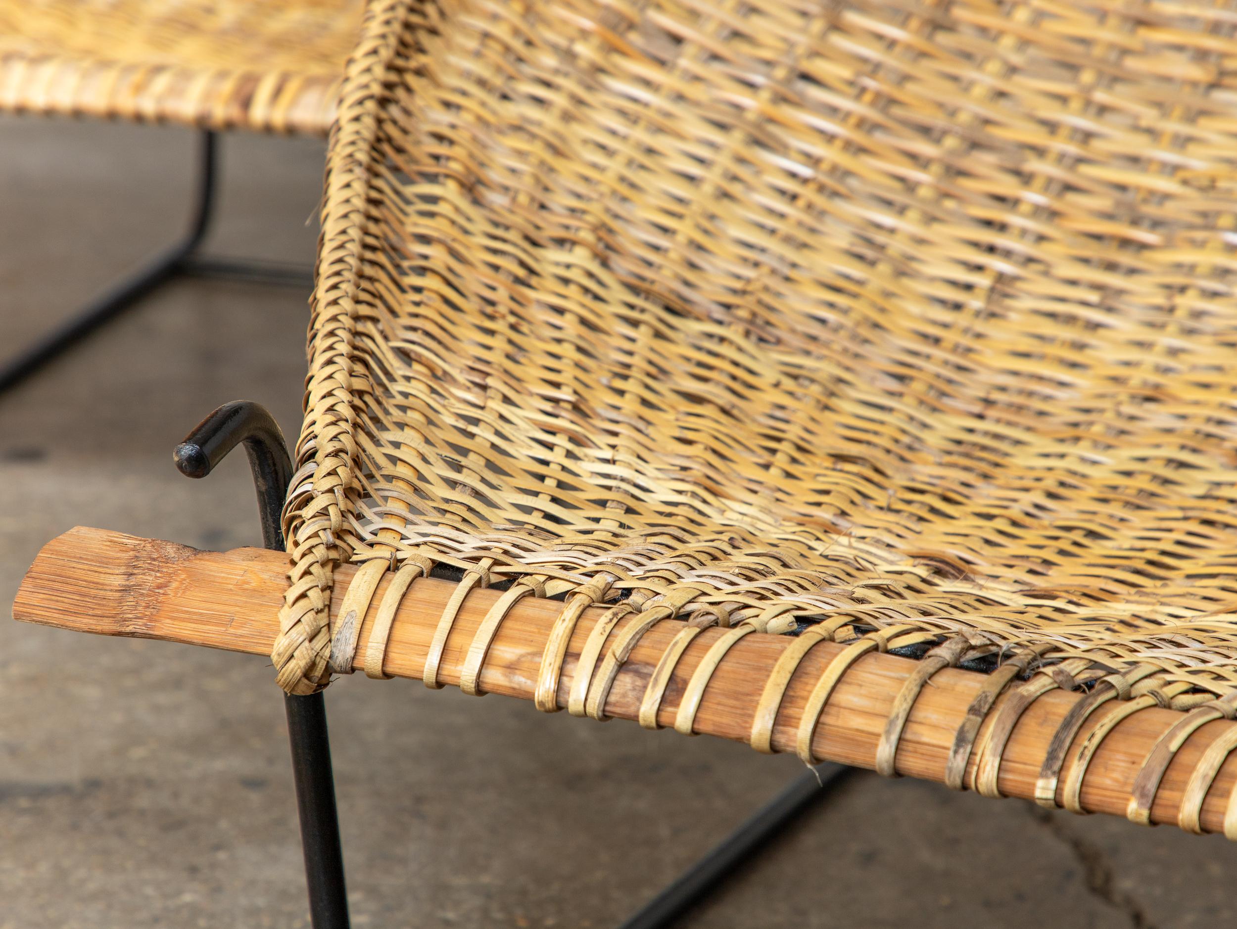 Pair of John Risley Duyan Rattan Lounge Chairs In Good Condition In Brooklyn, NY