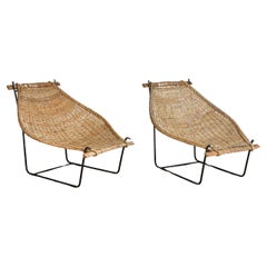 Pair of John Risley Duyan Rattan Lounge Chairs