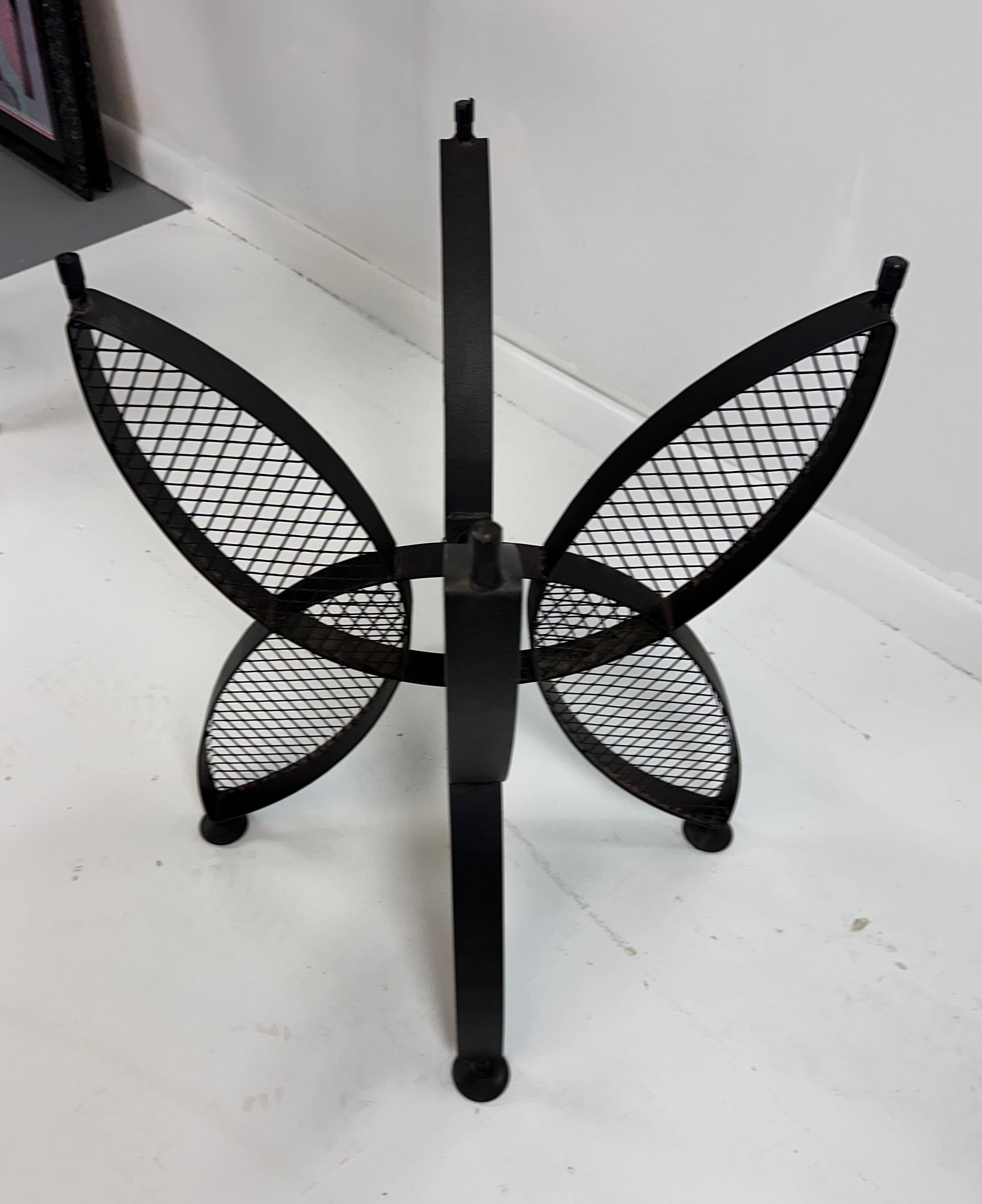 Mid-Century Modern Pair of John Salterini Iron Butterfly Side Tables Mid Century