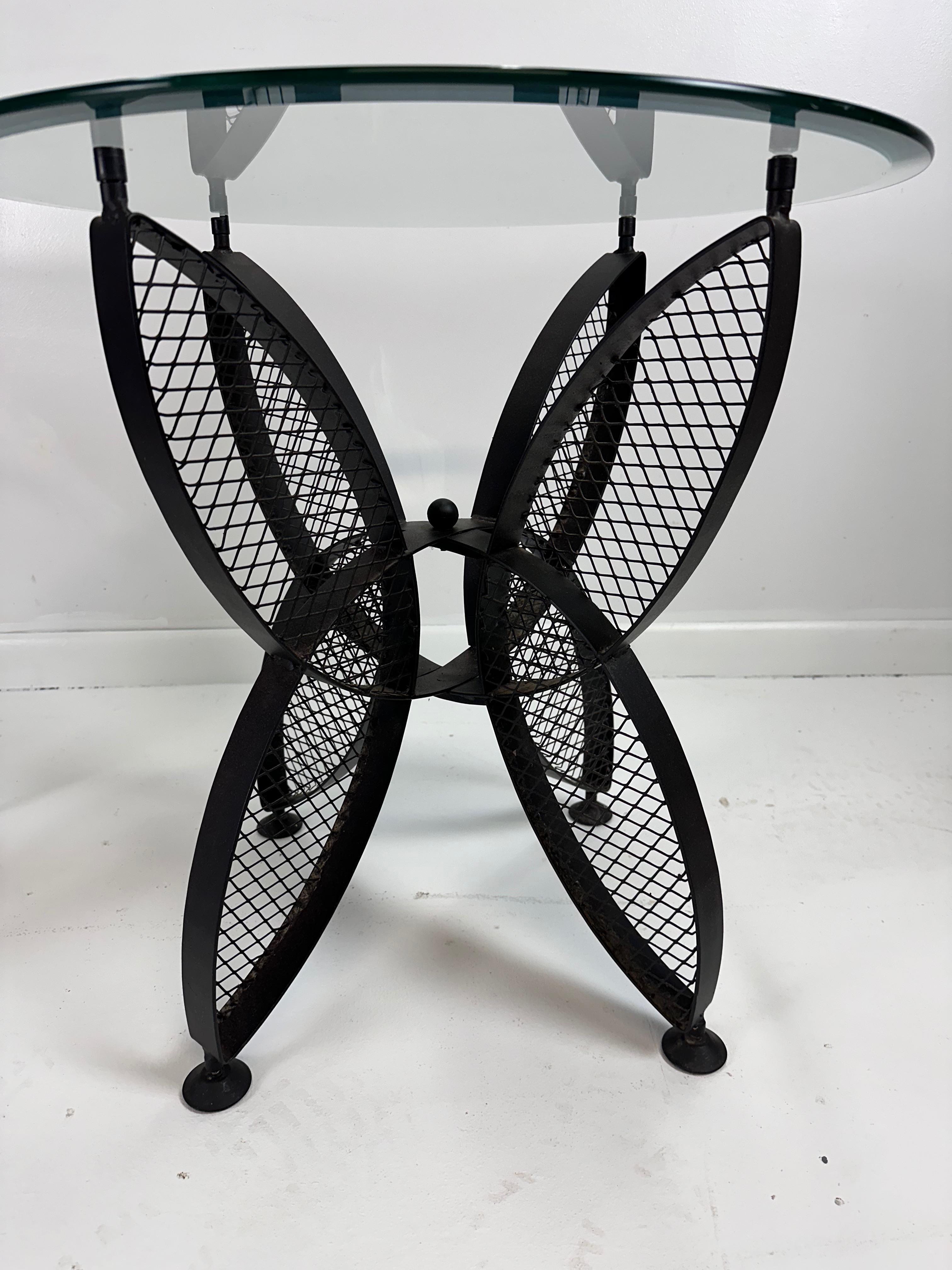 20th Century Pair of John Salterini Iron Butterfly Side Tables Mid Century