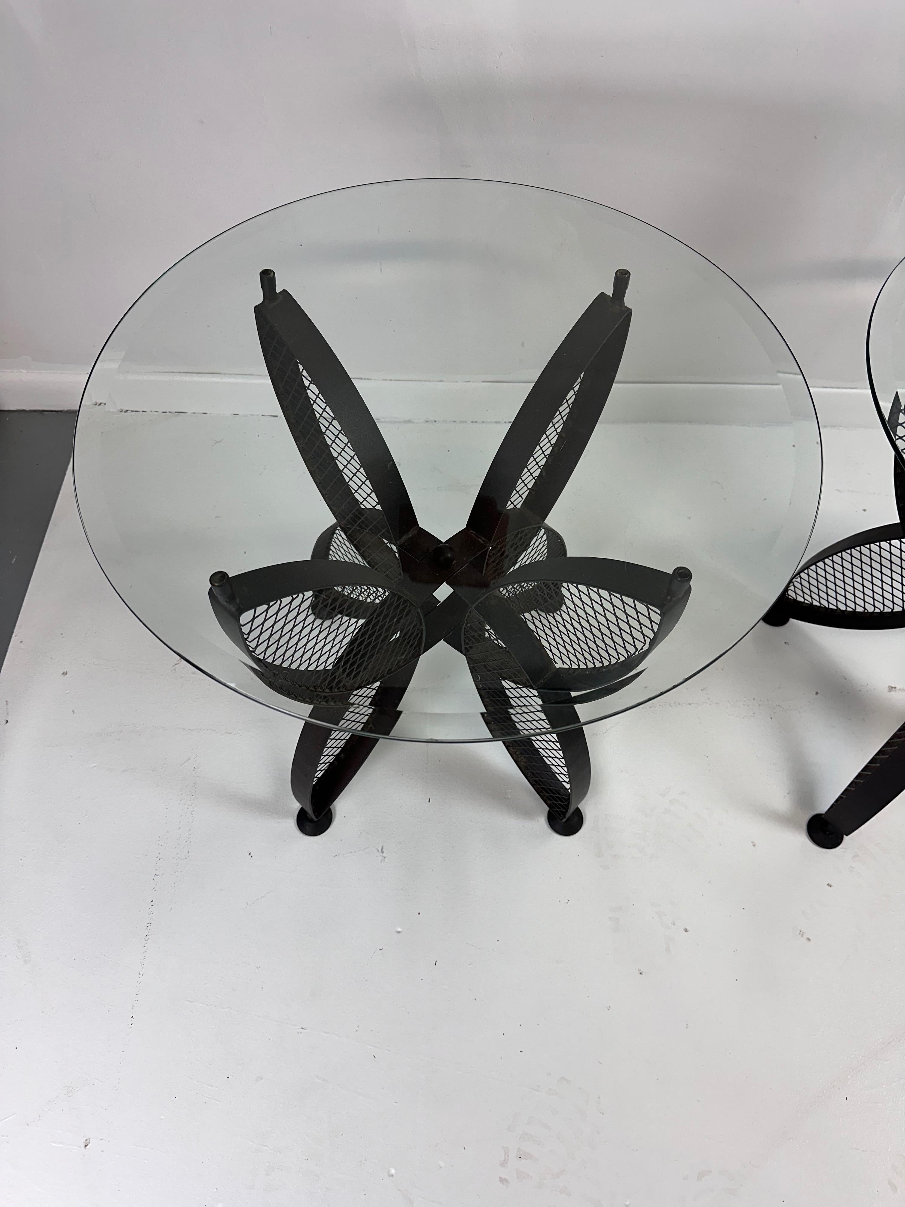 Pair of John Salterini Iron Butterfly Side Tables Mid Century 1