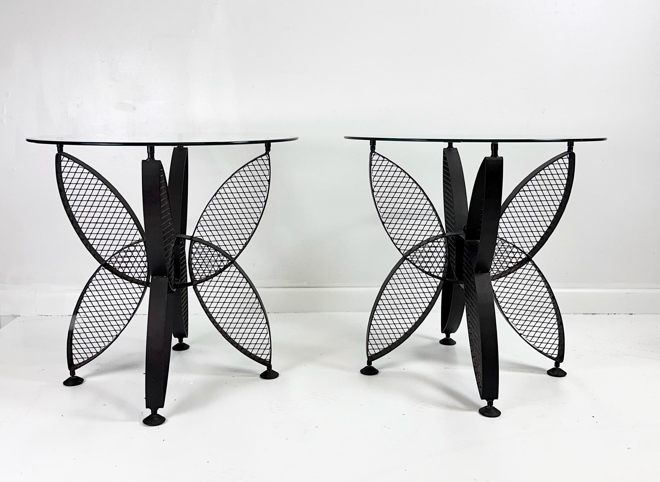 Pair of John Salterini Iron Butterfly Side Tables Mid Century 2