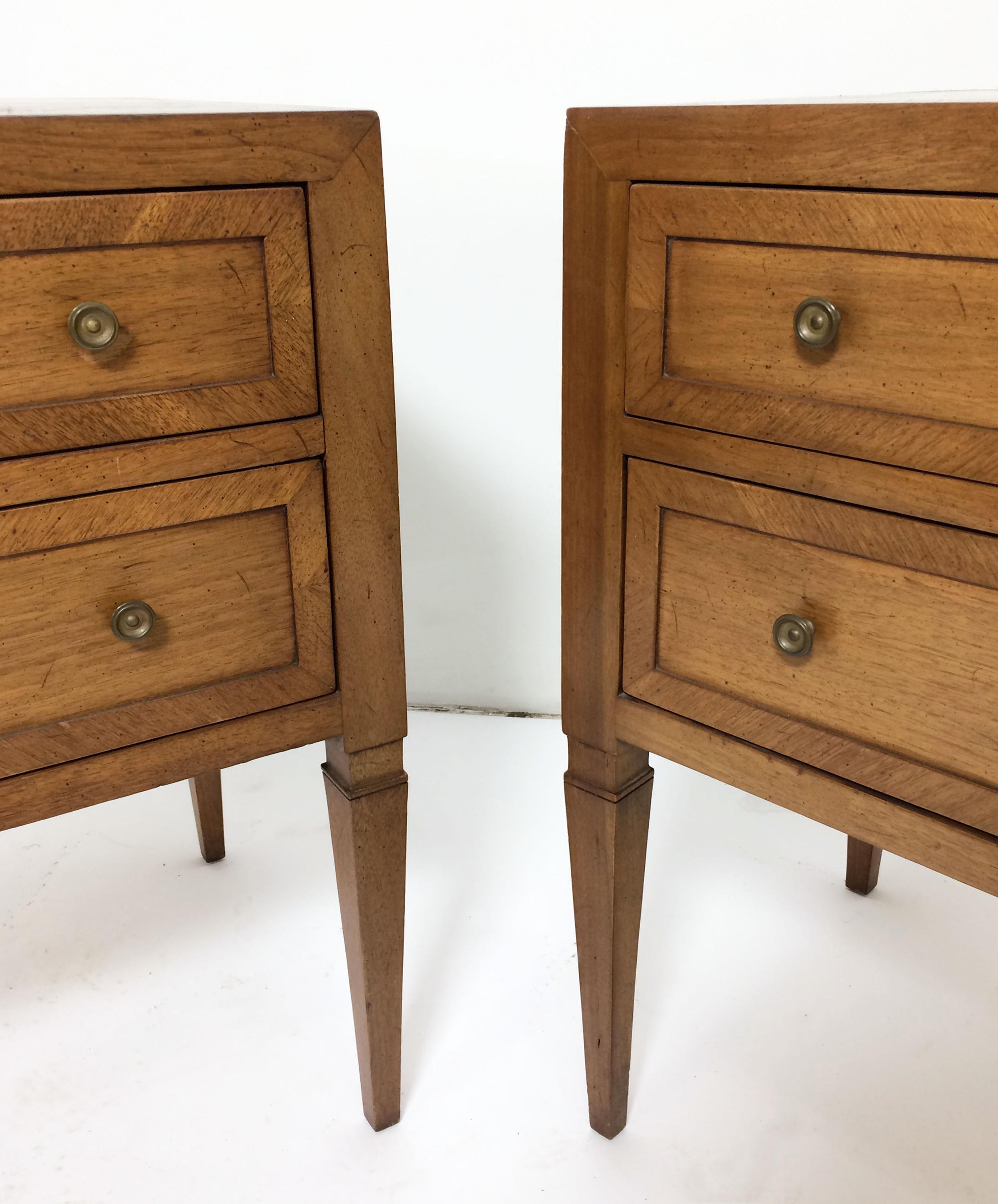 Walnut Pair of John Stuart Nightstands, circa 1960s