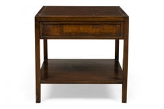 Paar John Stuart Holztische mit einer Schublade und zwei Etagen, Beistelltische