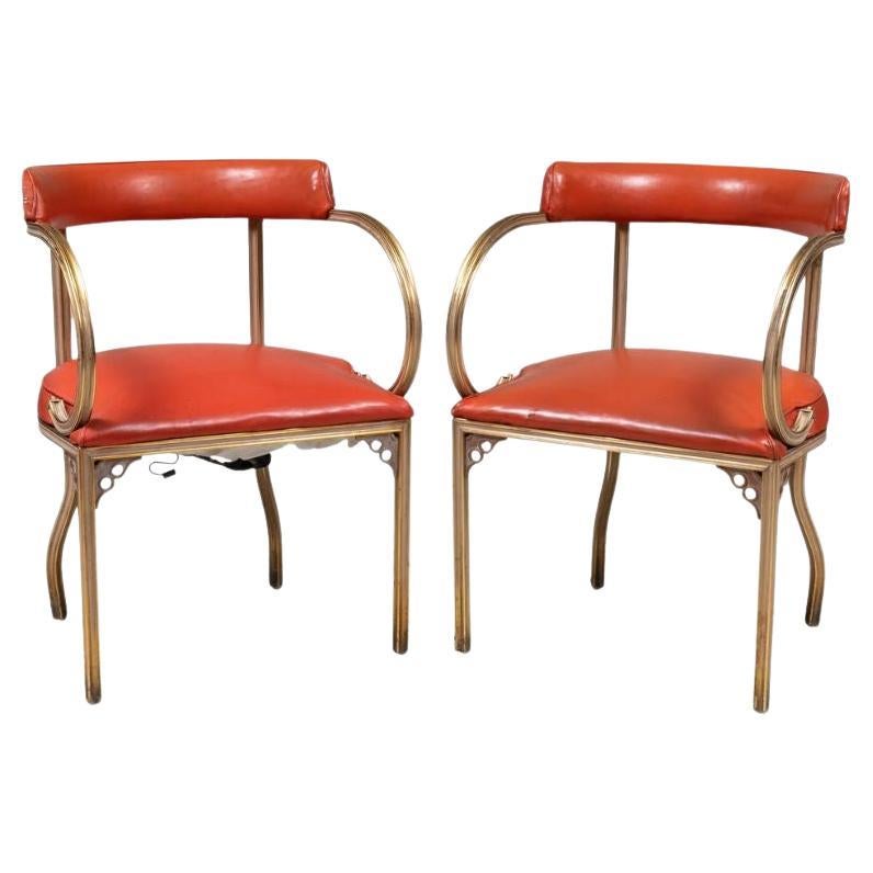 Pair of John Van Koert Rouge Cymbal Arm Chairs