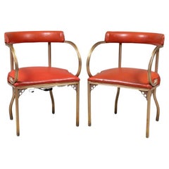 Vintage Pair of John Van Koert Rouge Cymbal Arm Chairs