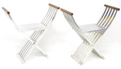 Pair of John Vesey (1925-1992) Classic Folding Curule Stools