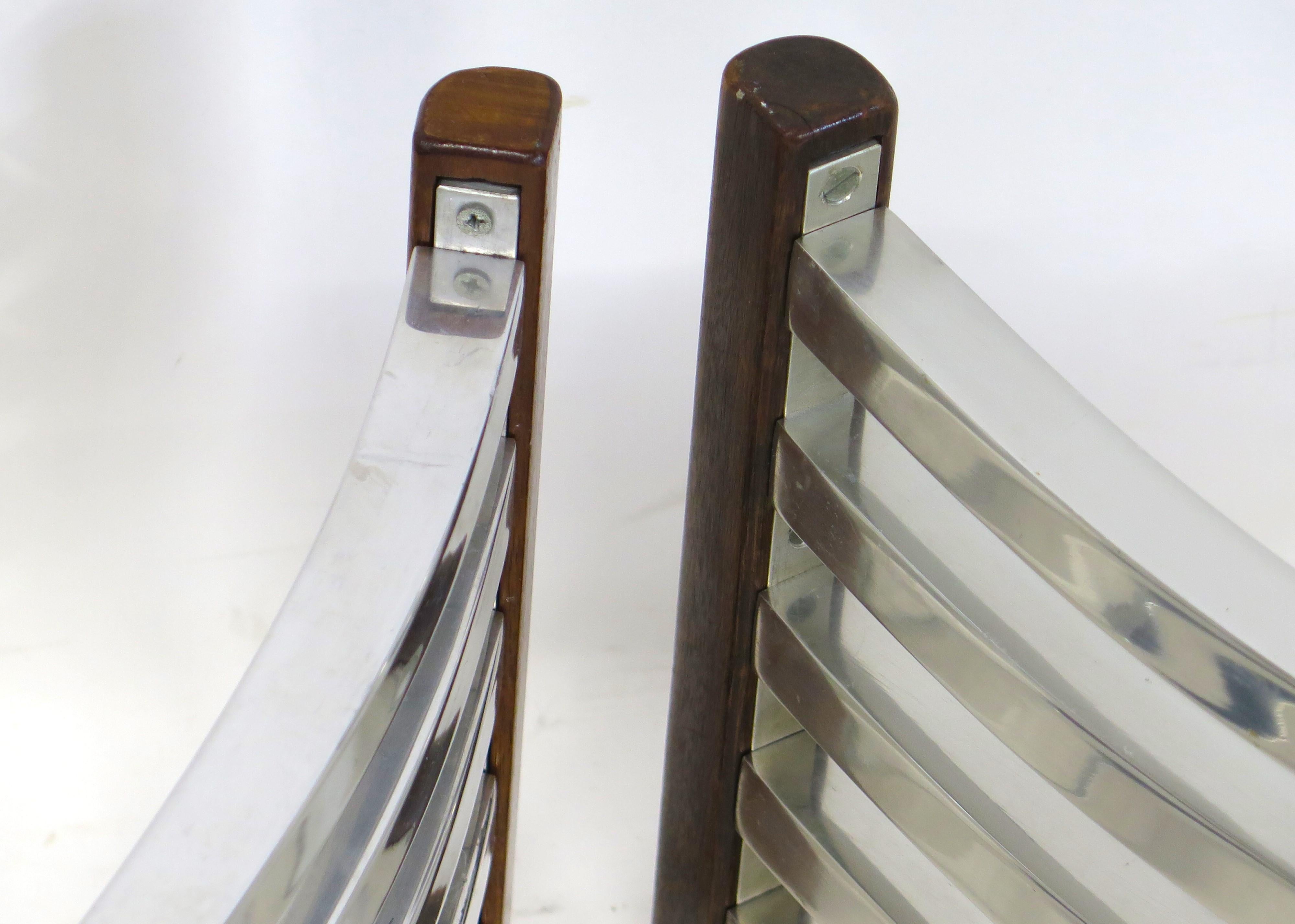 Pair of John Vesey (1925-1992) Classic Folding Curule Stools For Sale 1
