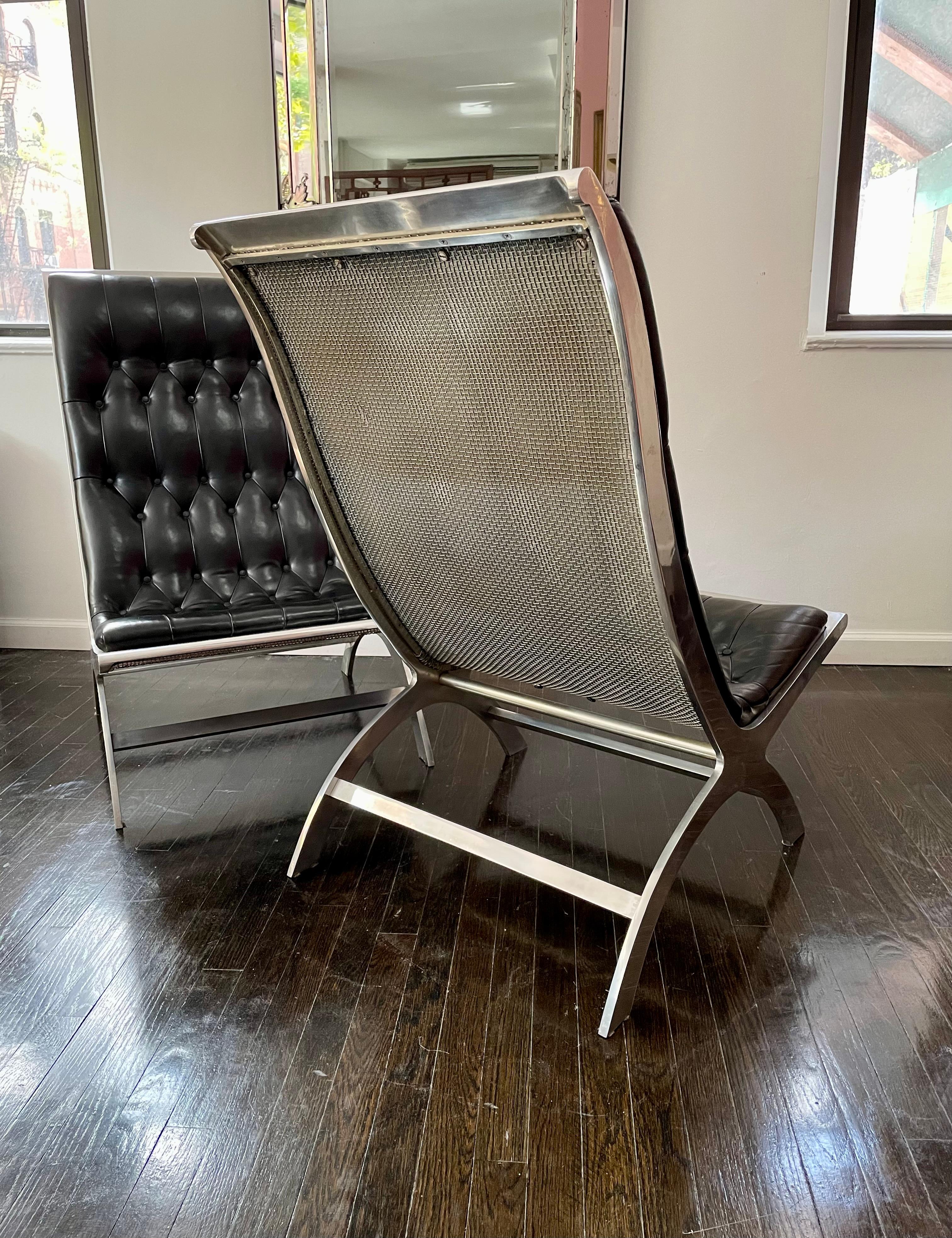 The “Maximilian Lounge Chair” was John Vesey’s finest and most celebrated chair design — it was also his most expensive one to produce, and appeared in a 1959 issue of Vogue. The aluminum frame was wrought rather than cast, solid rather than