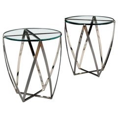 Pair of John Vesey Metal and Glass Tables