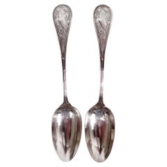 Pair of John Wendt Sterling Silver Tablespoons in Japonesque Bird