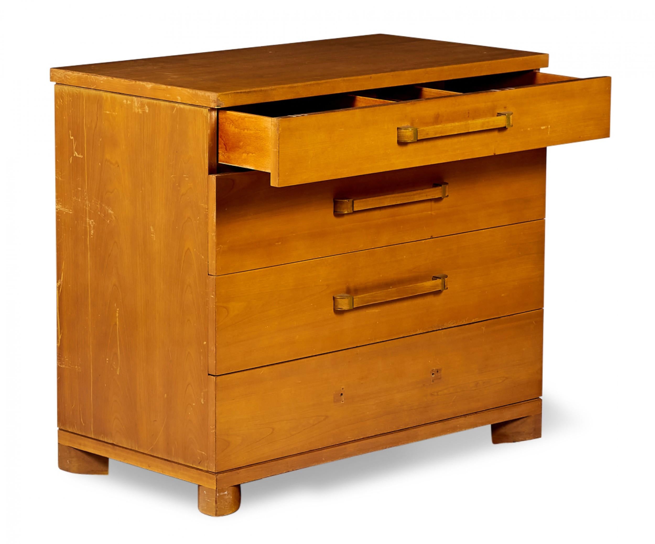 Pair of John Widdicomb American Mid-Century Walnut Bachelor's Chests For Sale 5