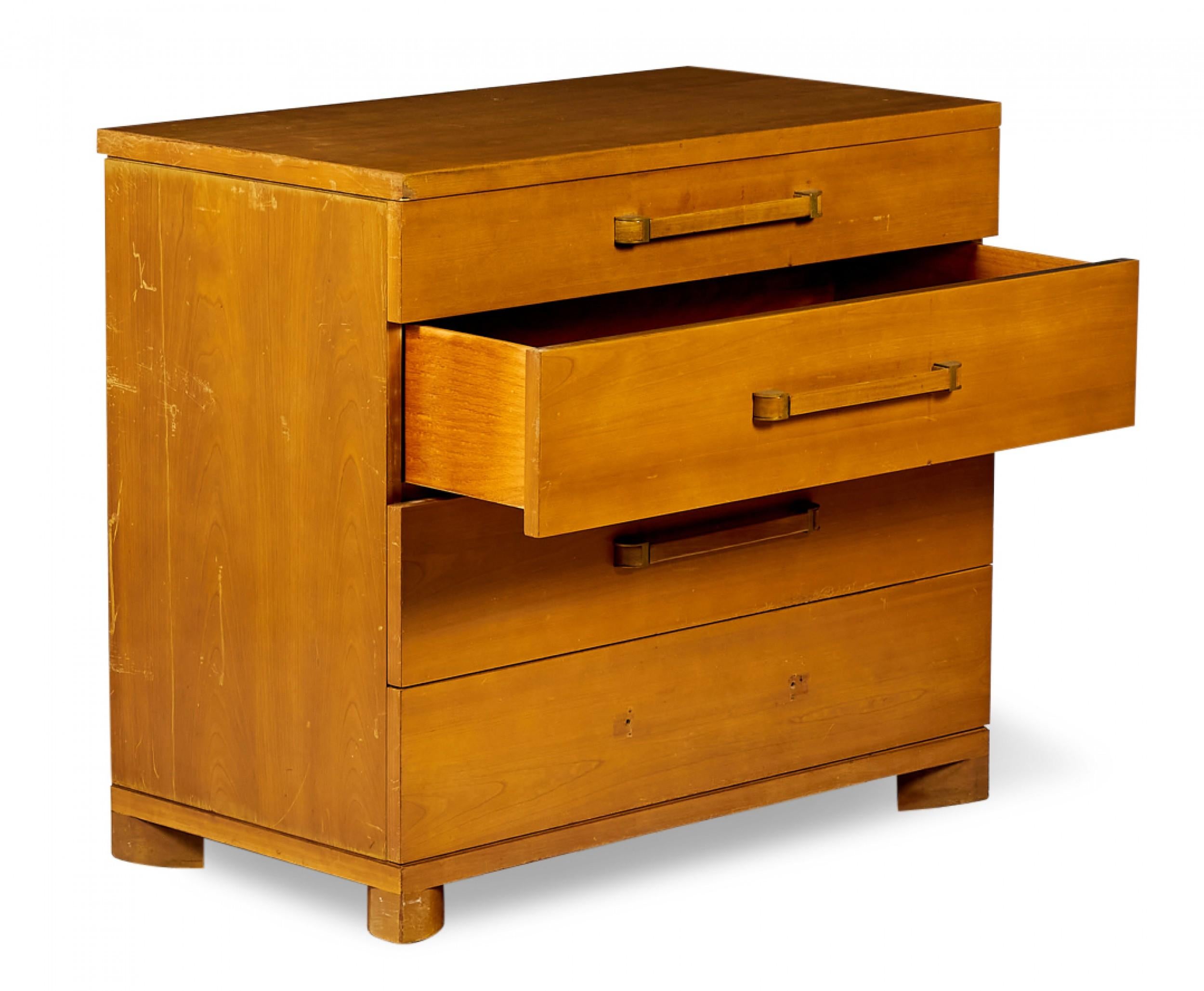Pair of John Widdicomb American Mid-Century Walnut Bachelor's Chests For Sale 6