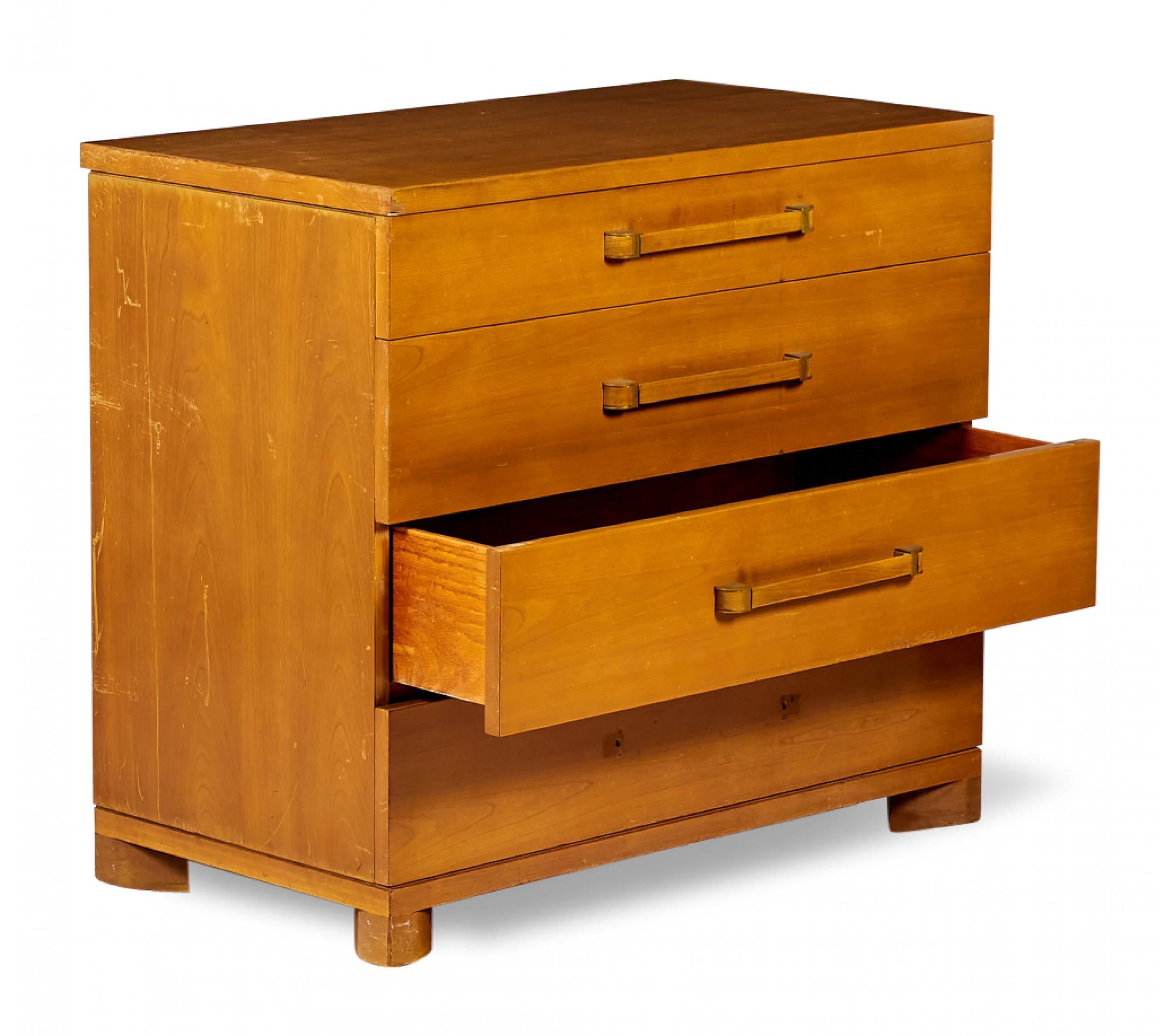 Pair of John Widdicomb American Mid-Century Walnut Bachelor's Chests For Sale 7