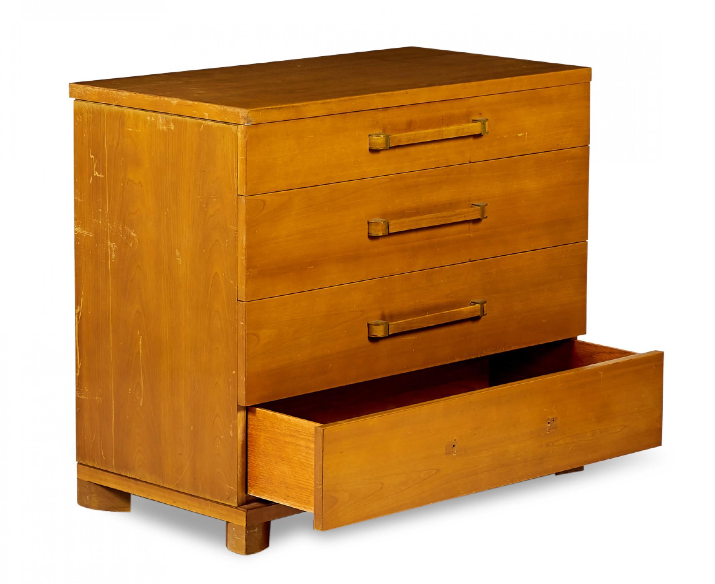 Pair of John Widdicomb American Mid-Century Walnut Bachelor's Chests For Sale 8