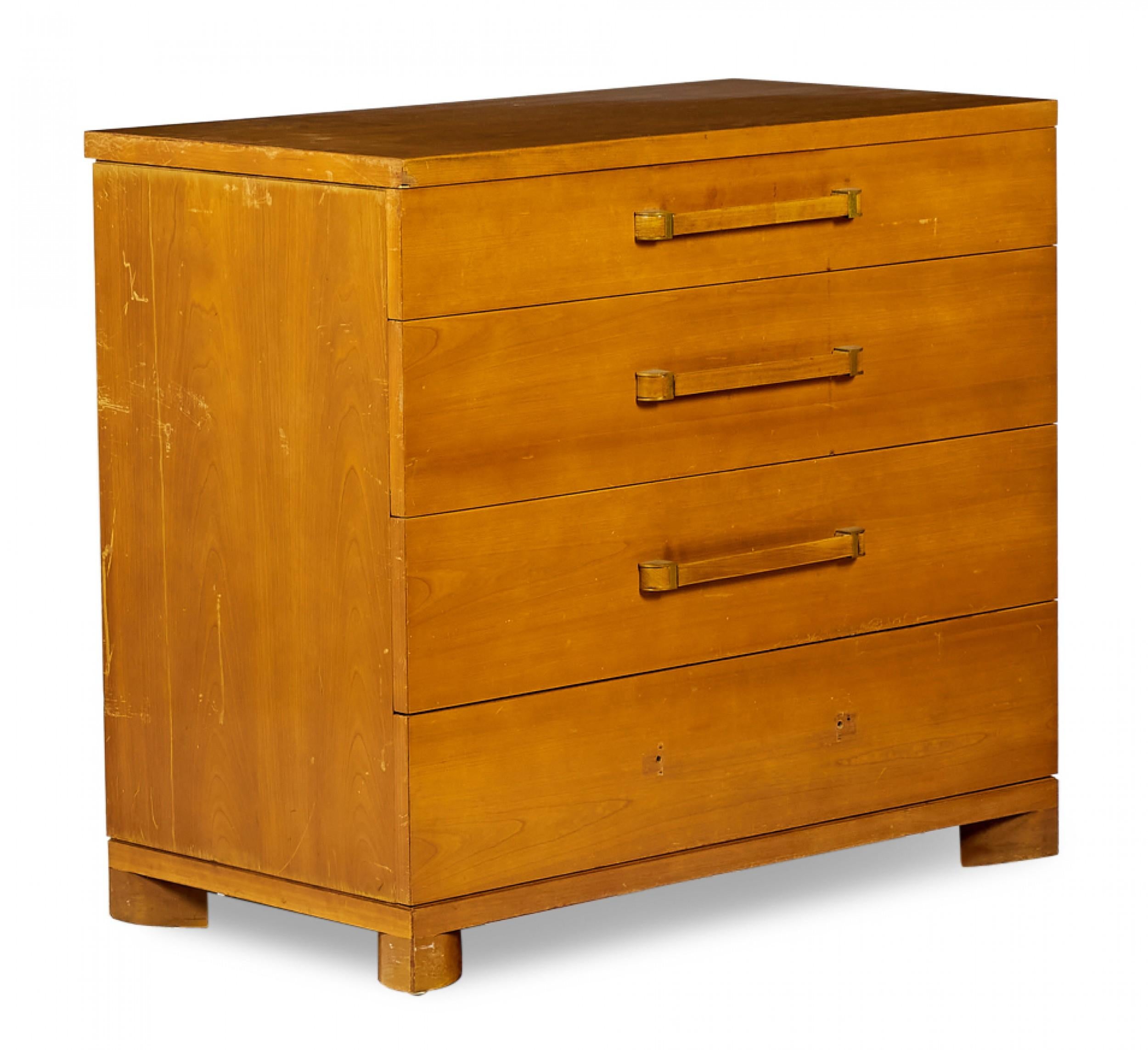 Pair of John Widdicomb American Mid-Century Walnut Bachelor's Chests For Sale 4