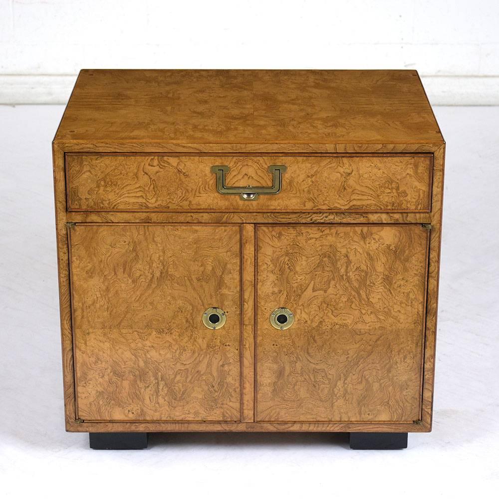 American Pair of John Widdicomb Campaign-Style Nightstands