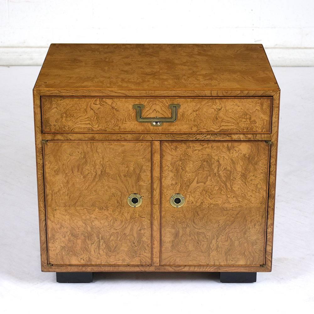 American Pair of John Widdicomb Campaign-Style Nightstands