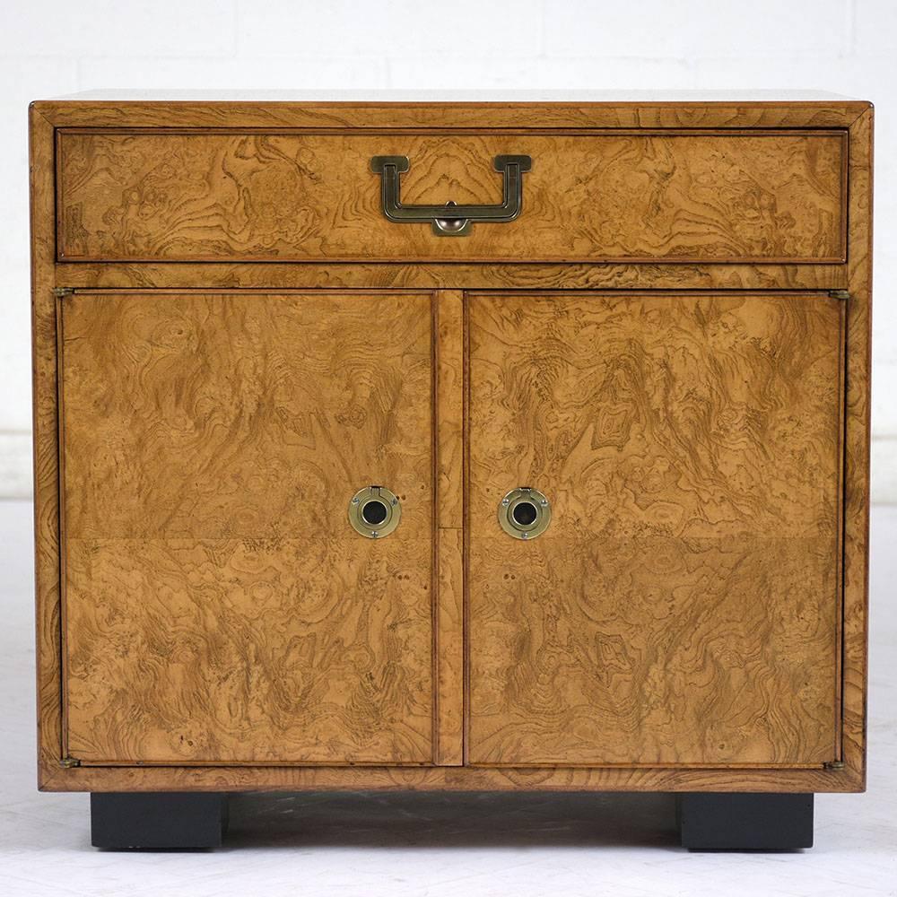 Pair of John Widdicomb Campaign-Style Nightstands In Excellent Condition In Los Angeles, CA