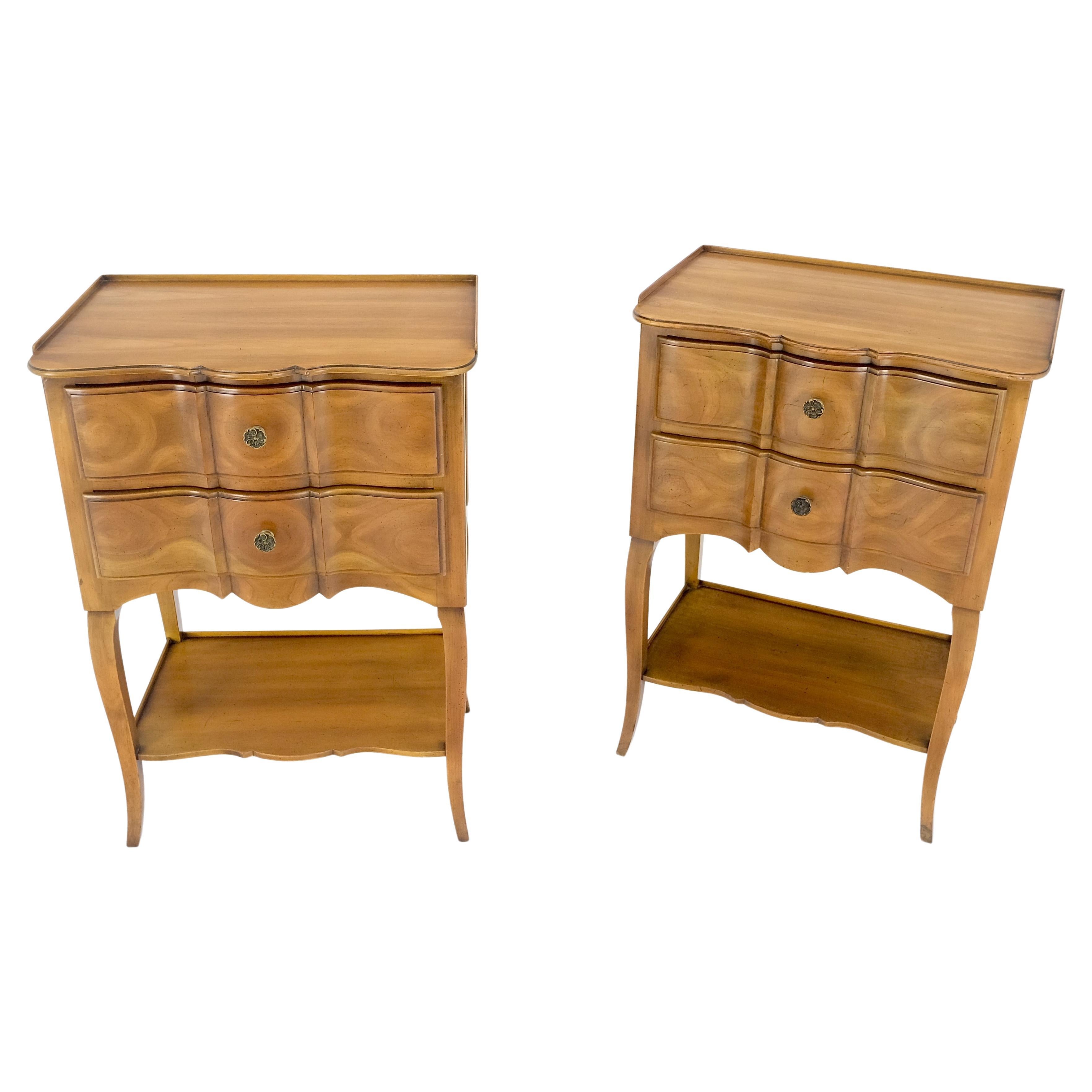 Pair of John Widdicomb Cherry Two Drawers Night Stands End Side Bed Tables MINT!