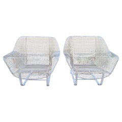 Vintage Pair of John Woodard Sculptura Springer Patio Lounge Chairs Mid Century