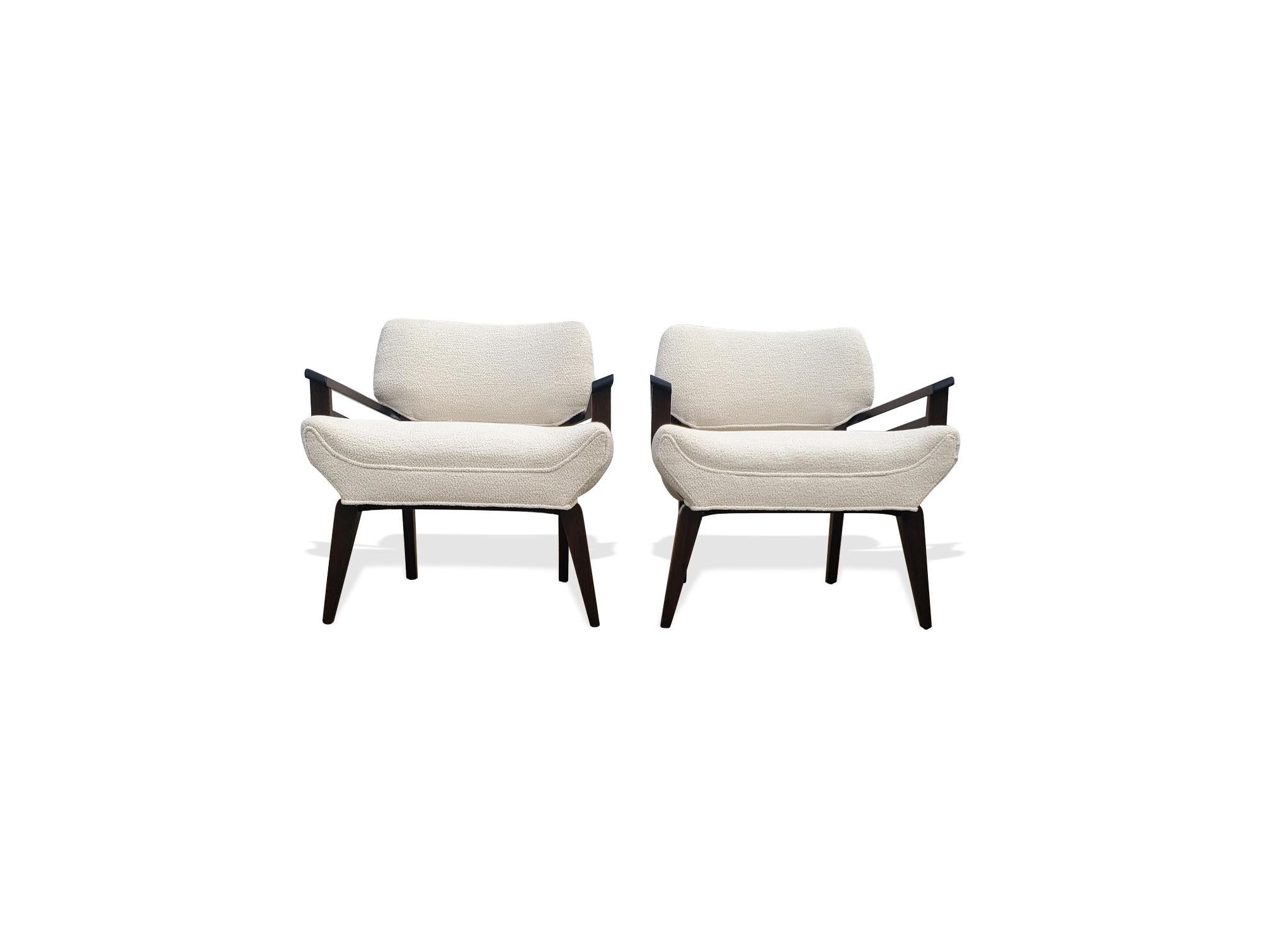 American Pair of Johnn Keal for Brown Saltman Lounge Chairs  For Sale