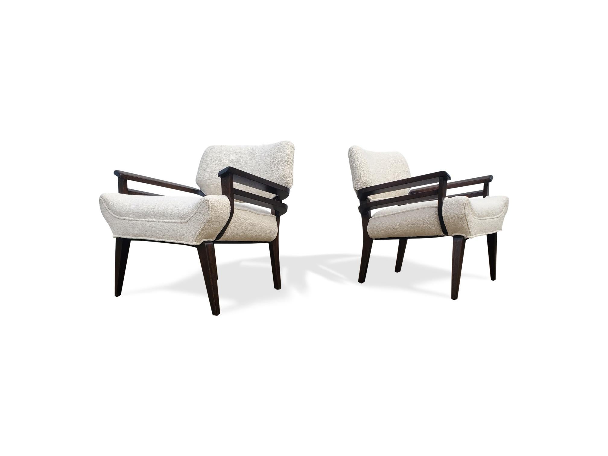 20th Century Pair of Johnn Keal for Brown Saltman Lounge Chairs  For Sale