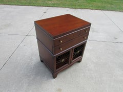 Pair of Johnson Furniture Mahogany Neoclassical End Tables or Nightstands