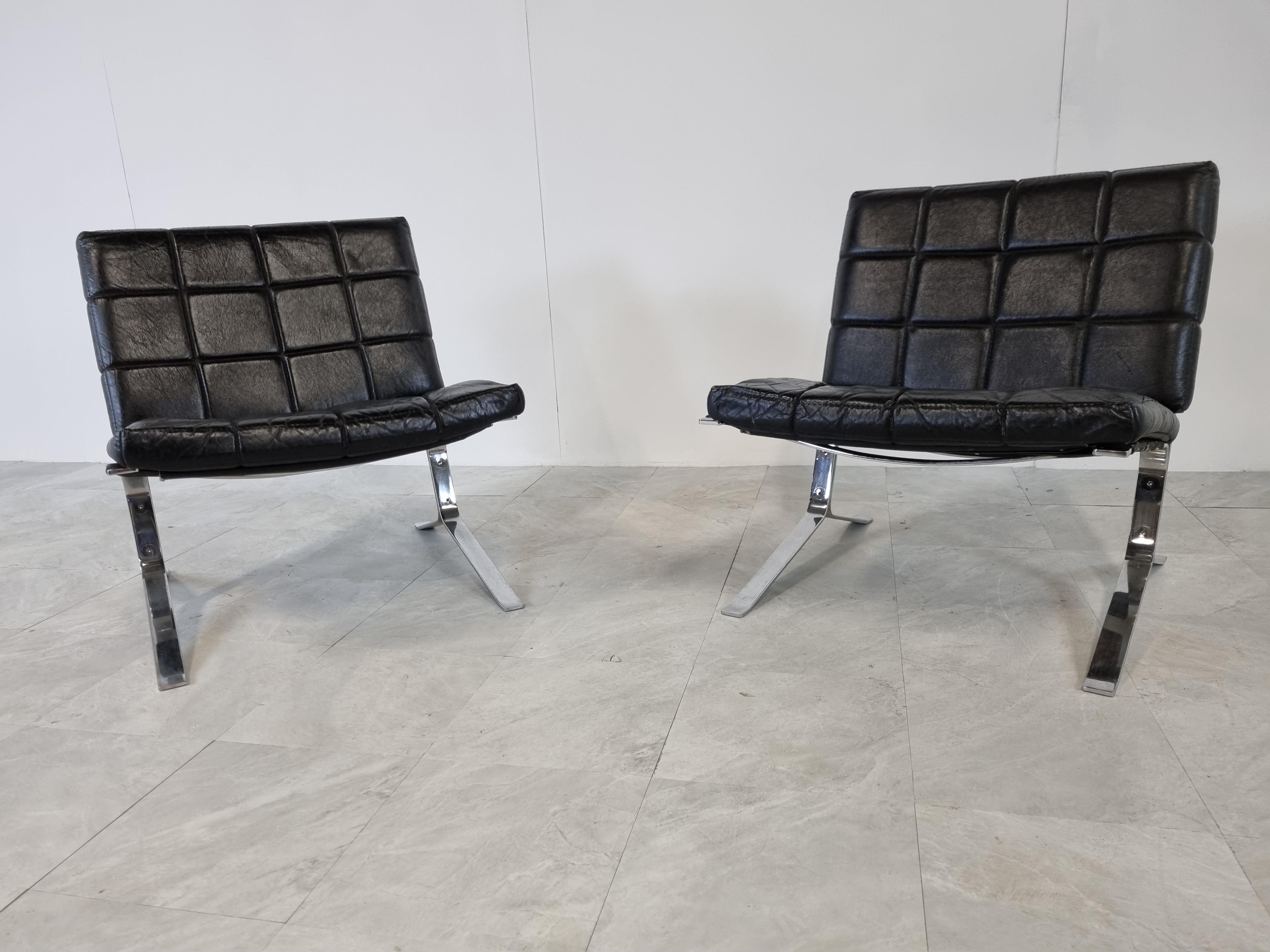 French Pair of Joker Lounge Chairs by Olivier Mourgue, 1970s